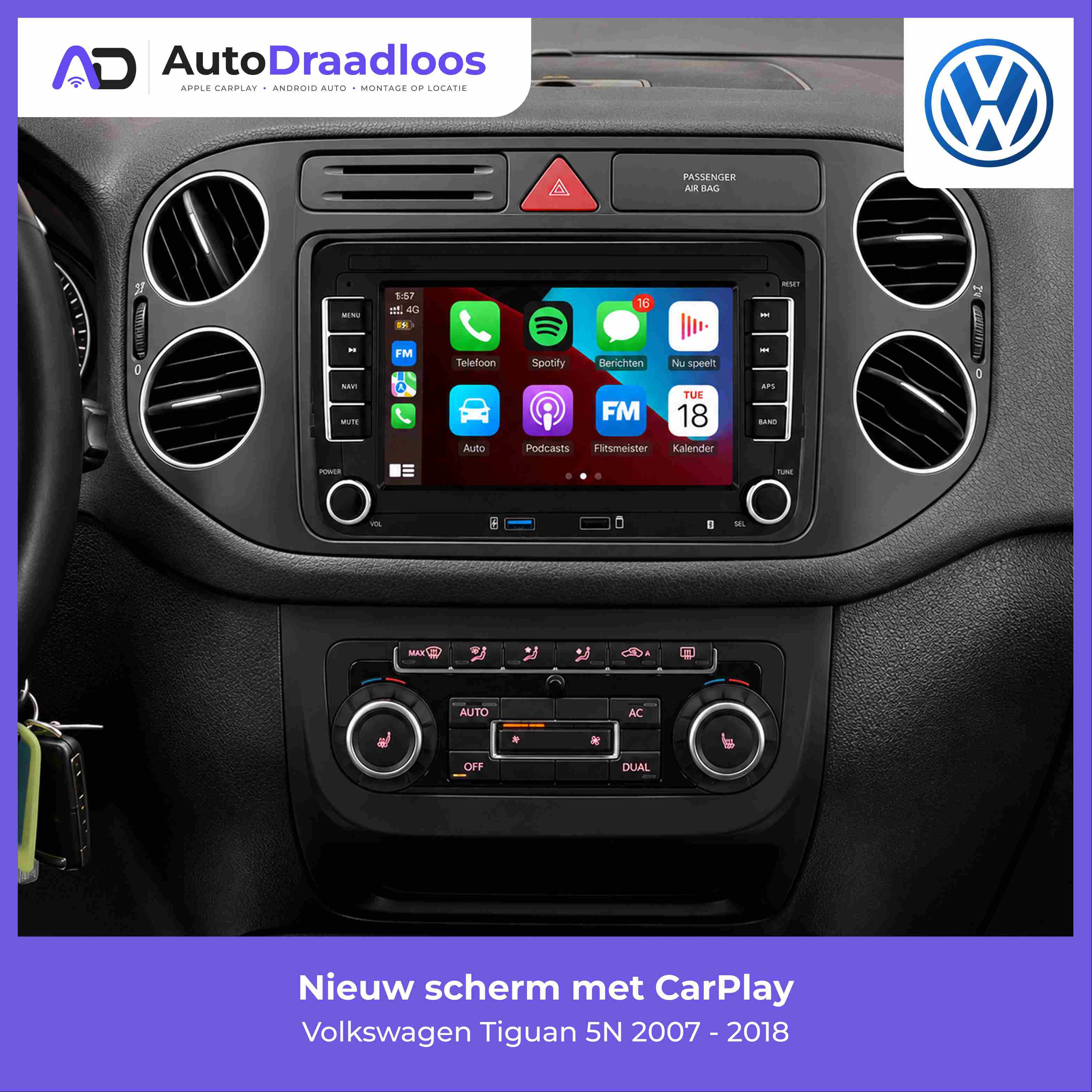 Apple CarPlay en Android Auto in een Volkswagen Tiguan